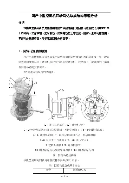 3负流量控制国产中型挖掘机回转马达总成(川崎M5X130)结构原理分析