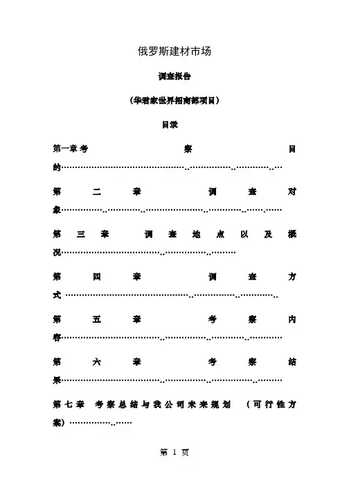 俄罗斯建材市场调查报告