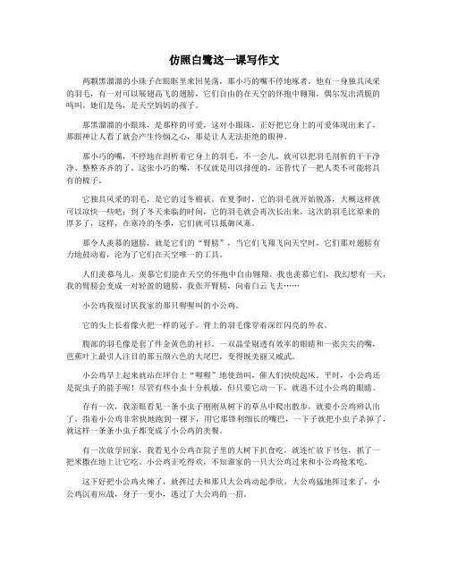 仿照白鹭这一课写作文