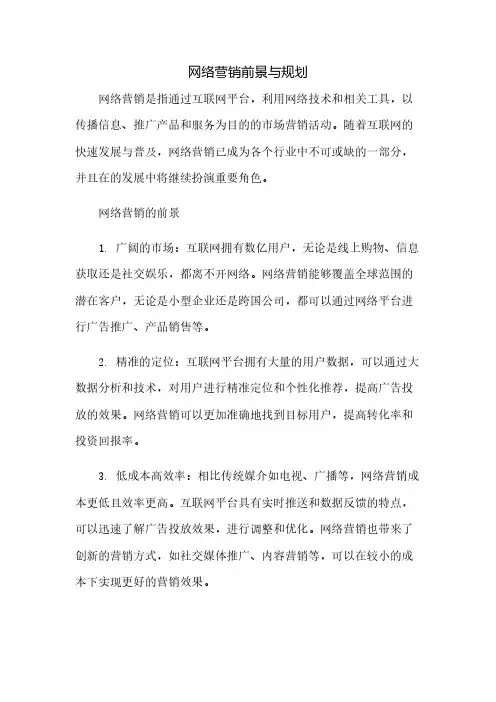网络营销前景与规划