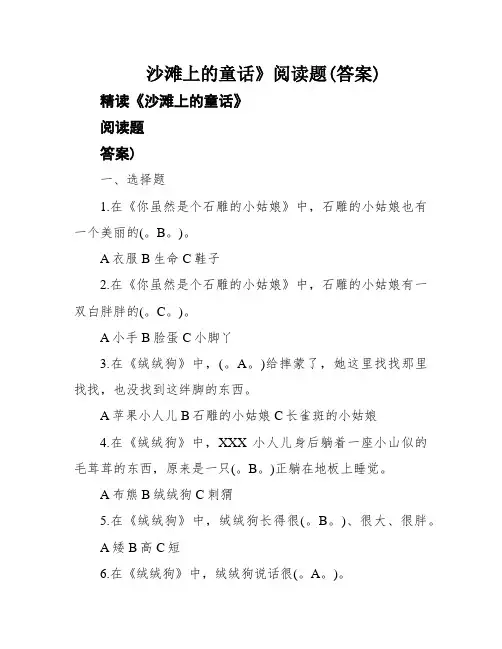 沙滩上的童话》阅读题(答案)