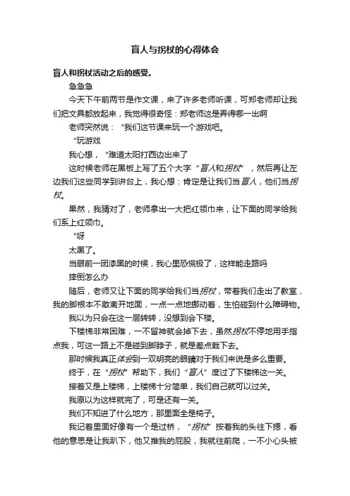 盲人与拐杖的心得体会