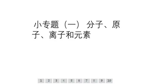 第三单元 物质构成的奥秘小专题(一) 分子、原子、离子和元素课件-2024-2025学年九上人教版