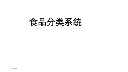 食品分类系统课件