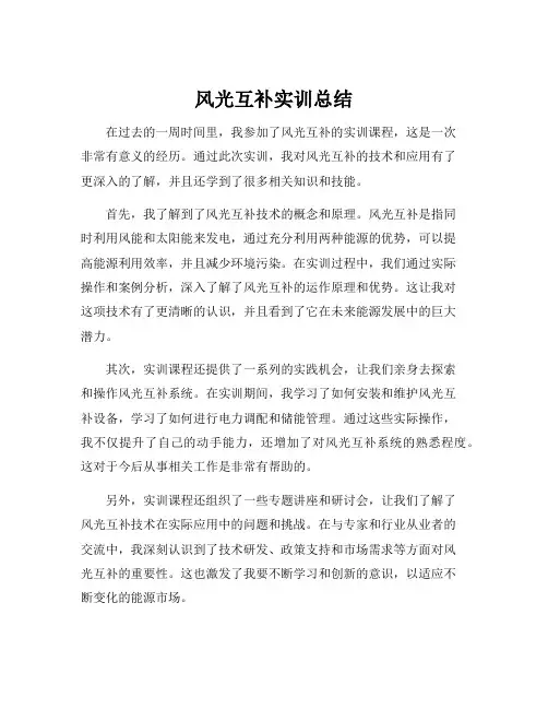 风光互补实训总结