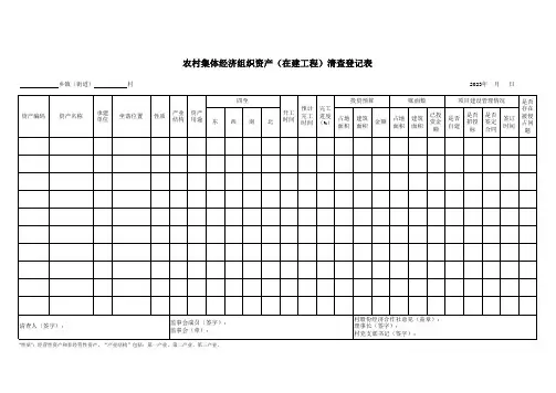 农村集体“三资”清查登记表