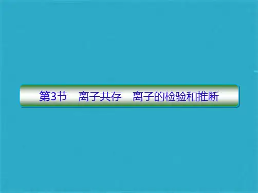 高考化学人教版一轮复习课件：2-3离子共存离子的检验和推断(共76张PPT)