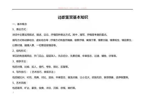 高中语文诗歌鉴赏基本知识(整理版)
