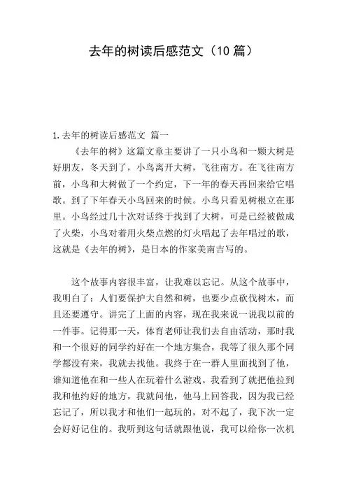 去年的树读后感范文(10篇)