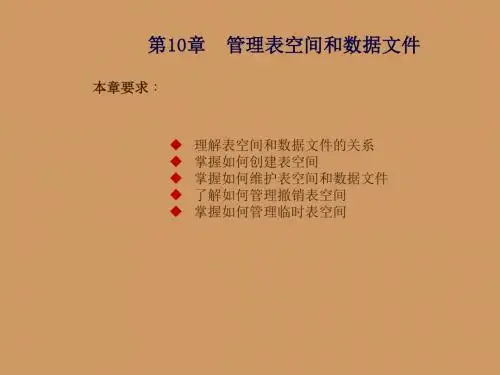 Oracle数据库管理第10章 管理表空间和数据文件