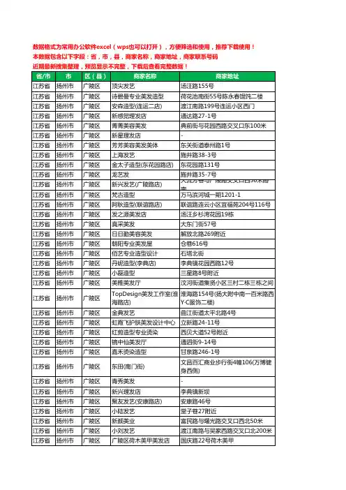 2020新版江苏省扬州市广陵区美容美发工商企业公司商家名录名单黄页联系电话号码地址大全542家