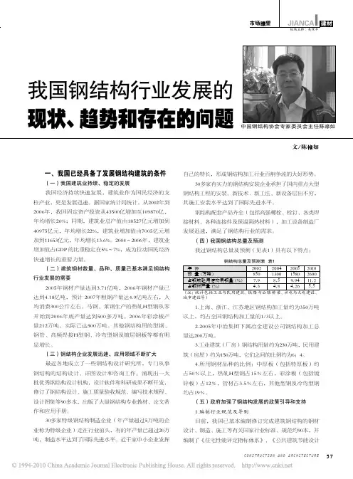 我国钢结构行业发展的现状_趋势和存在的问题