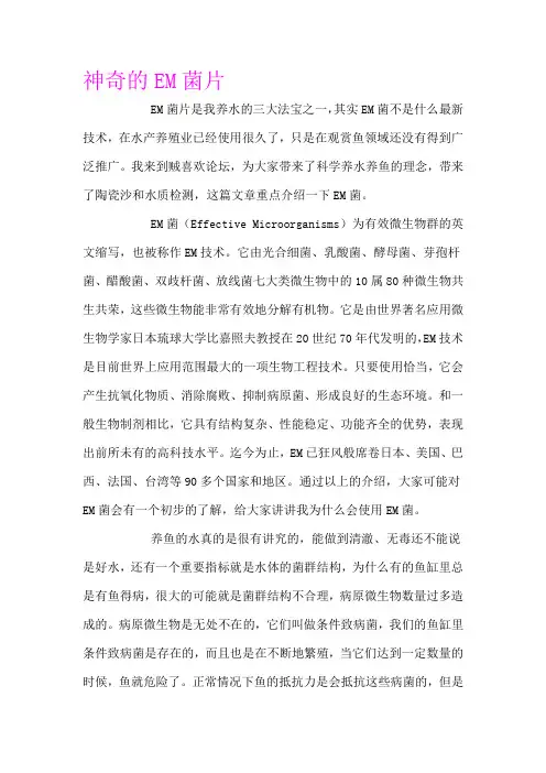 神奇的EM菌片