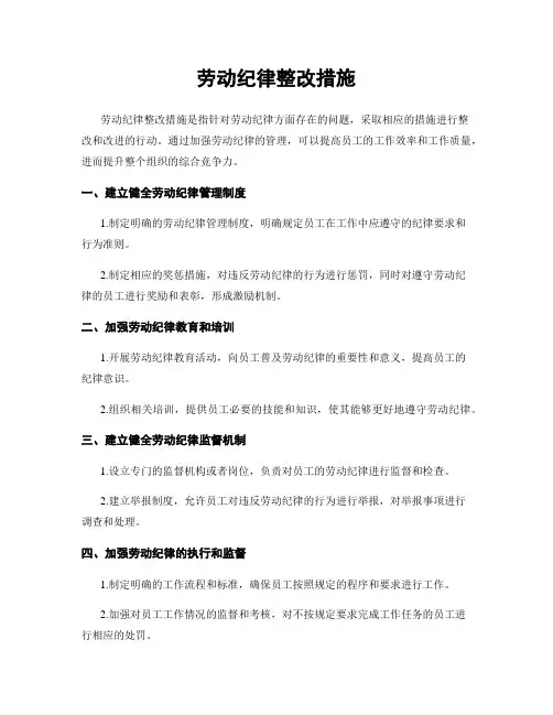 劳动纪律整改措施
