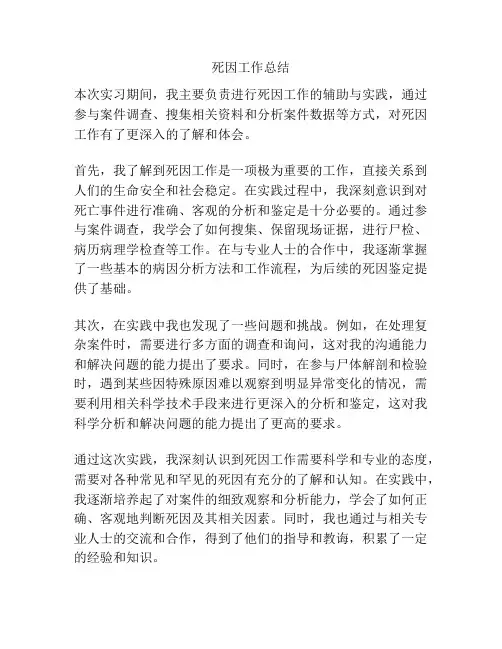 死因工作总结