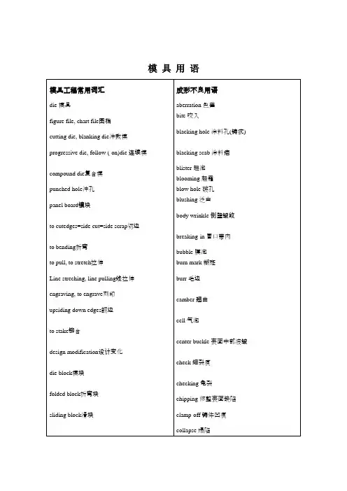 模具常用英语词汇