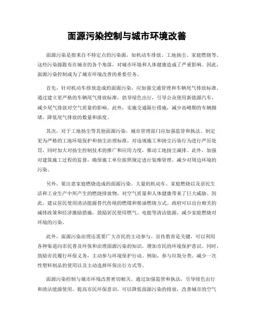 面源污染控制与城市环境改善