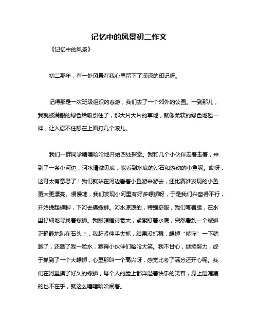 记忆中的风景初二作文