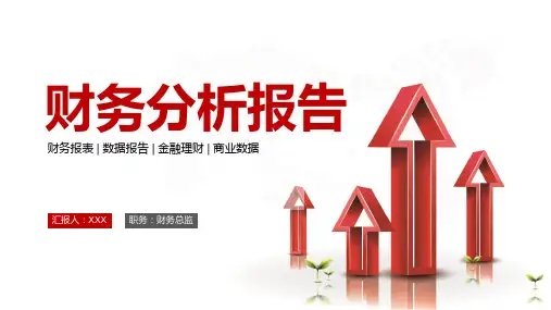 红色财务会计年终总结分析报告PPT演示课件