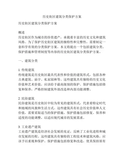 历史街区建筑分类保护方案