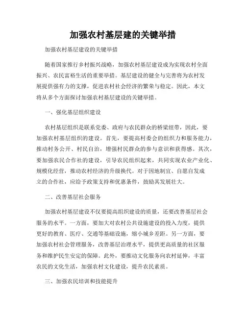 加强农村基层建的关键举措