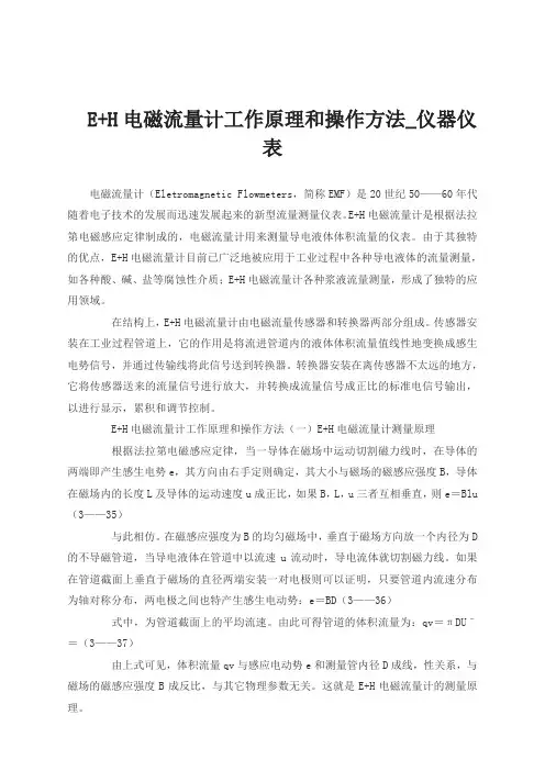 --E+H电磁流量计工作原理和操作方法_仪器仪表