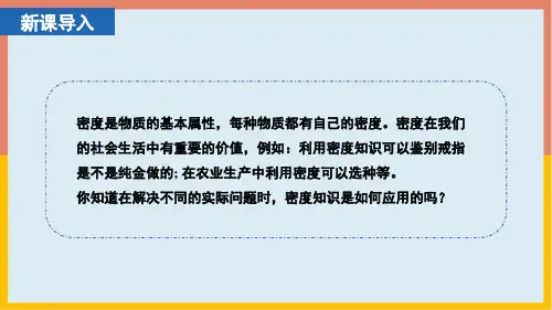 物质的密度及其应用课件-北京课改版八年级物理全一册