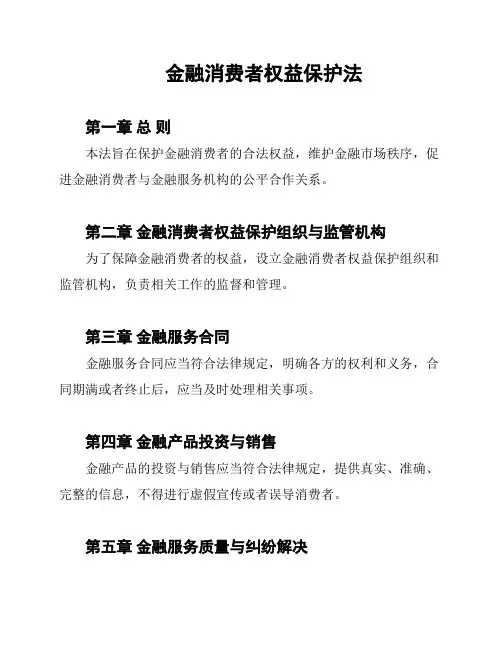 金融消费者权益保护法