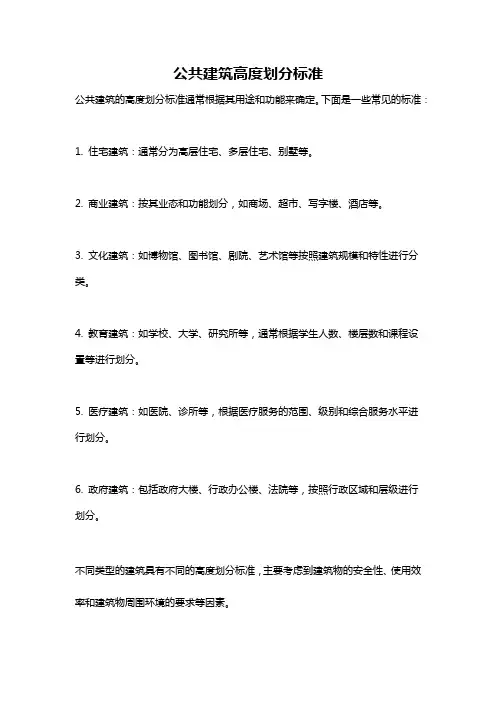 公共建筑高度划分标准