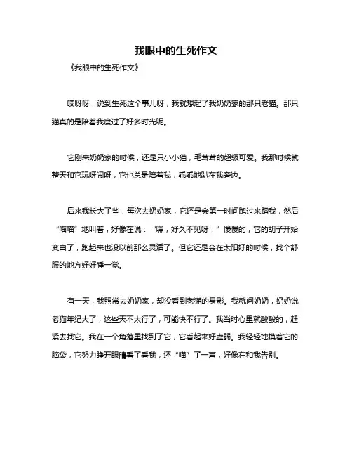 我眼中的生死作文