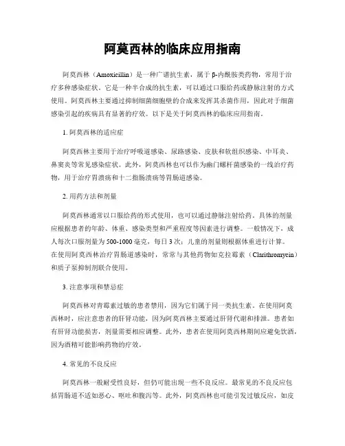 阿莫西林的临床应用指南