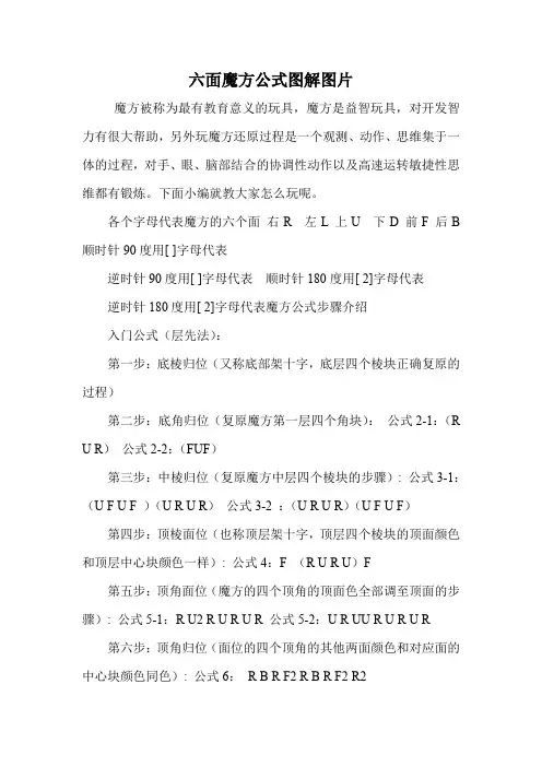 六面魔方公式图解图片