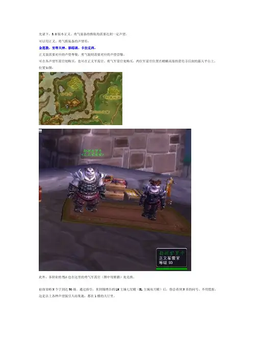 5.0熊猫人 声望 攻略 指南 装备 坐骑 奖励 免费文档 亲们 给个五星吧!