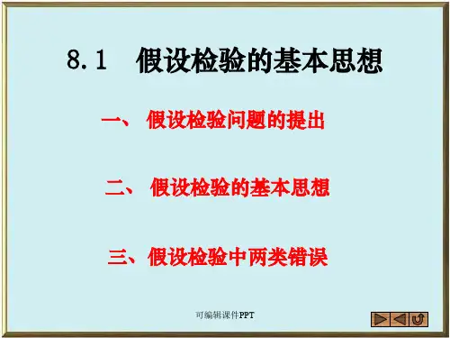 假设检验的基本思想PPT课件