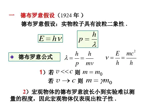 德布罗意波实物粒子的二象性