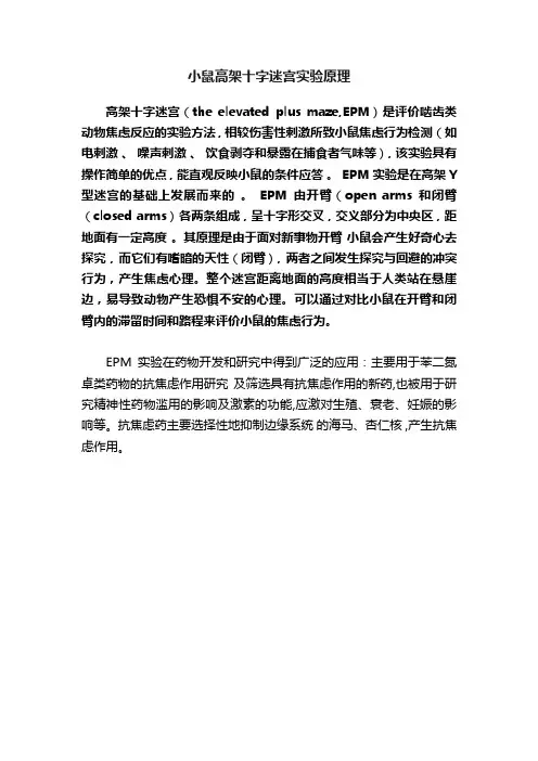 小鼠高架十字迷宫实验原理