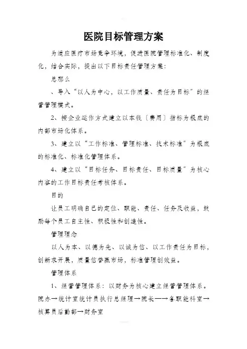 医院目标管理方案