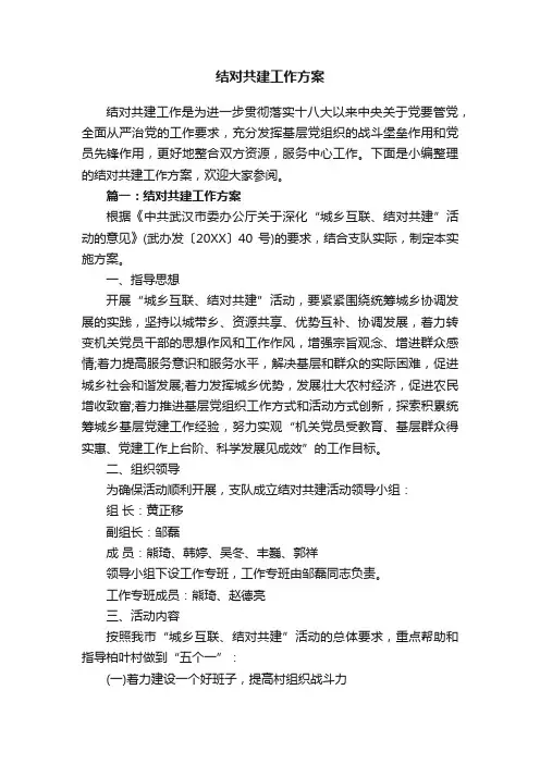 结对共建工作方案