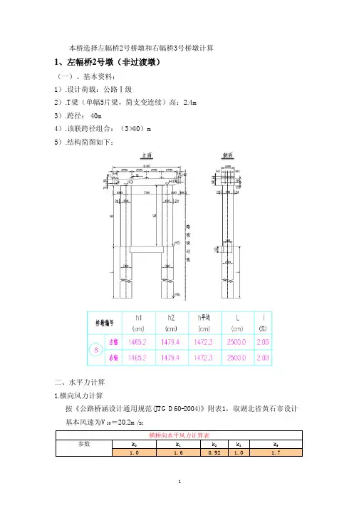 桥墩计算书——精选推荐