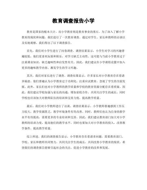 教育调查报告小学