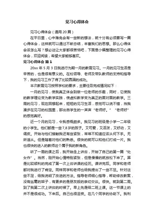 见习心得体会