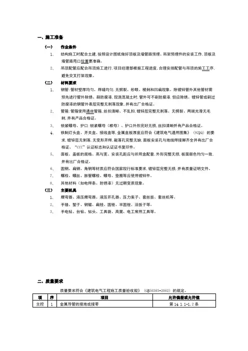吊顶内管线敷设