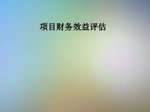 项目财务效益评估