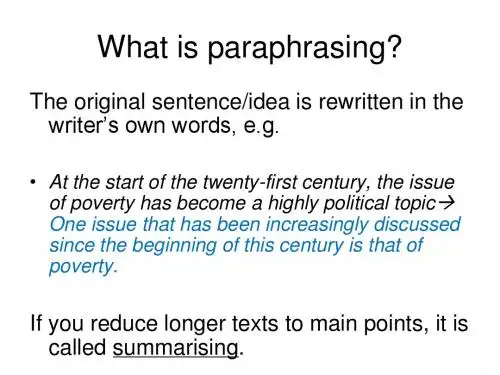 paraphrasing skills