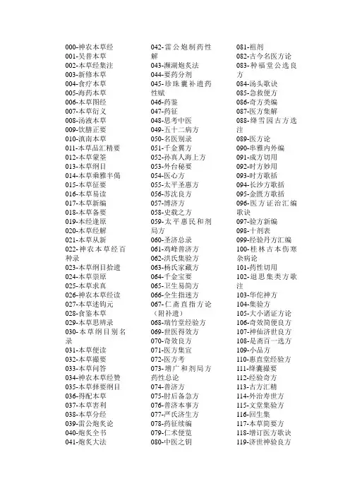 中华医典目录