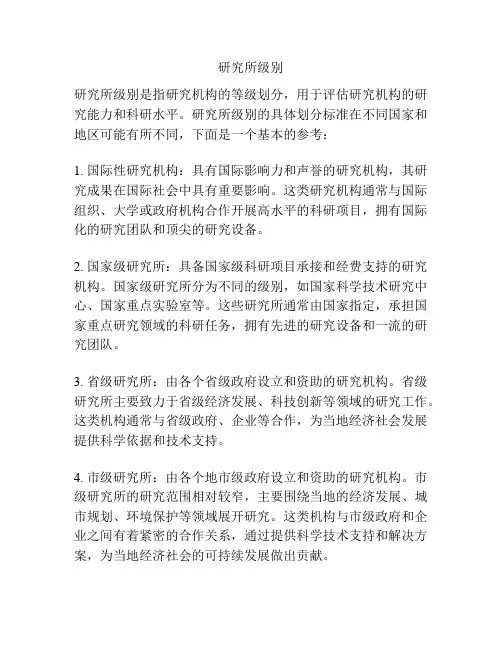研究所级别