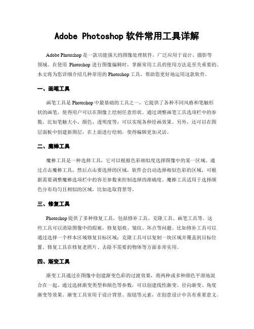 Adobe Photoshop软件常用工具详解