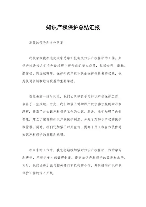 知识产权保护总结汇报