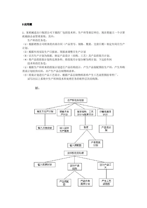 软件工程试卷软件软件工程资料软件工程试卷应用题一答案