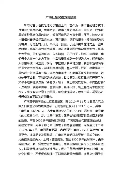 广南壮族汉语方言拾趣
